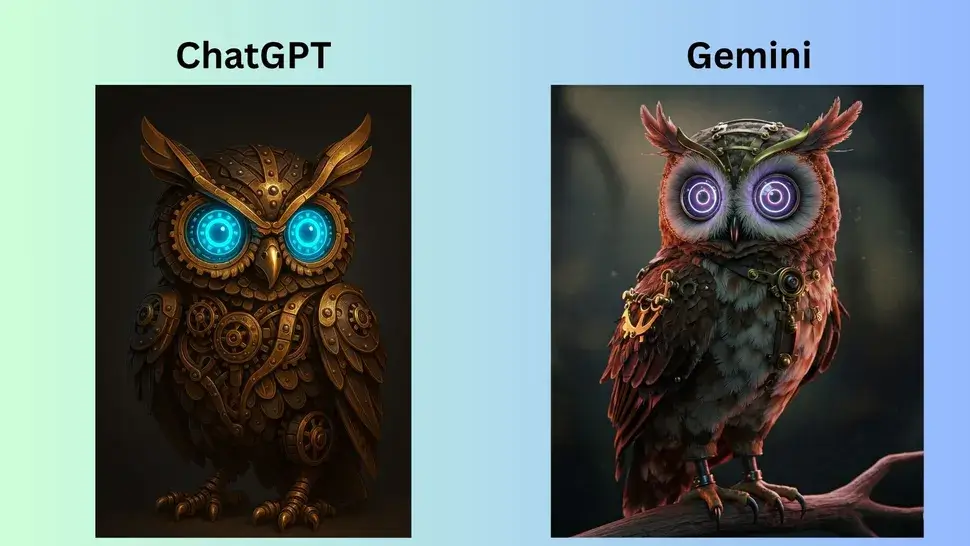 مقایسه chatgpt و Gemini در تولید تصاویر ترکیب سبک‌های مختلف