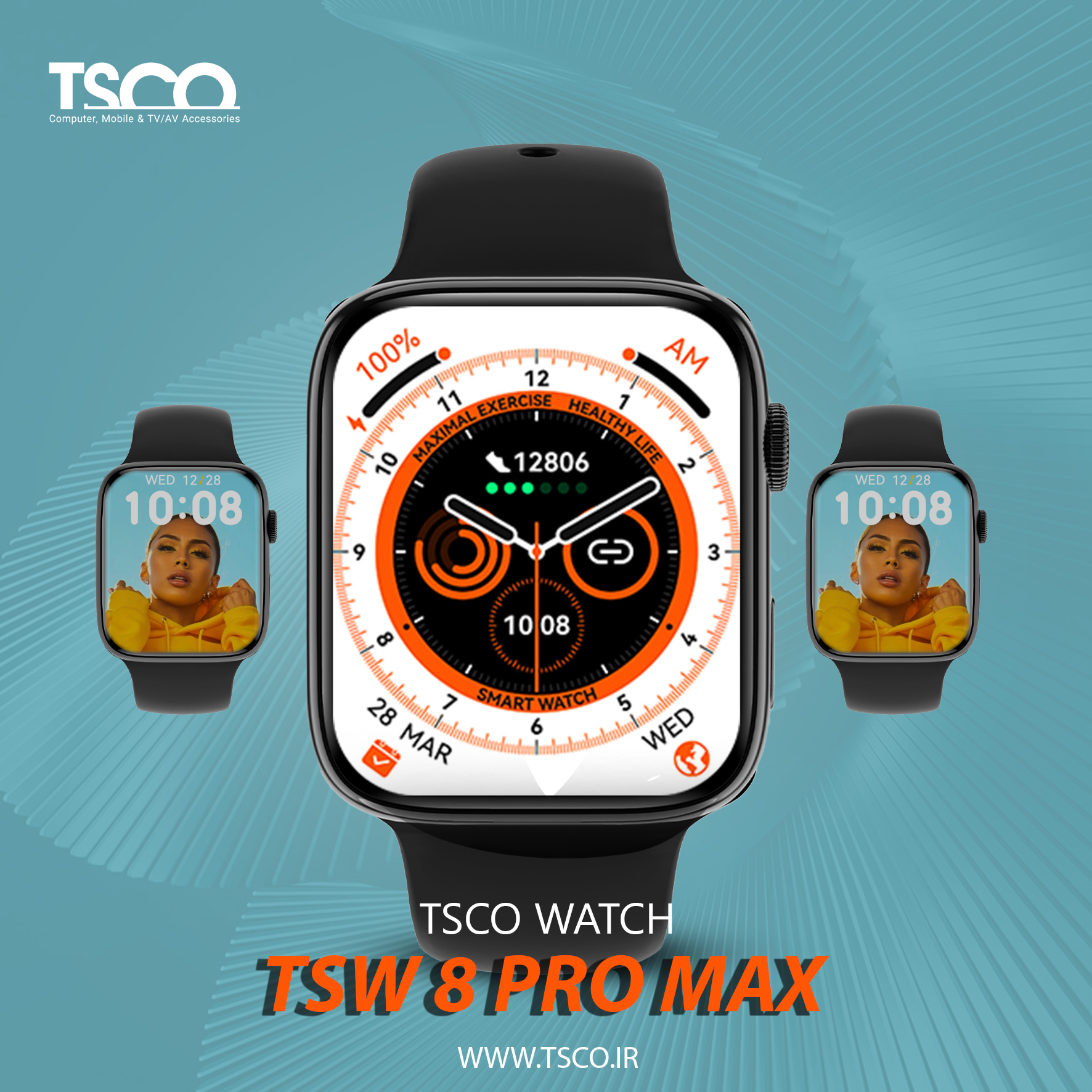 ساعت هوشمند تسکو مدل TSW8 Pro Max