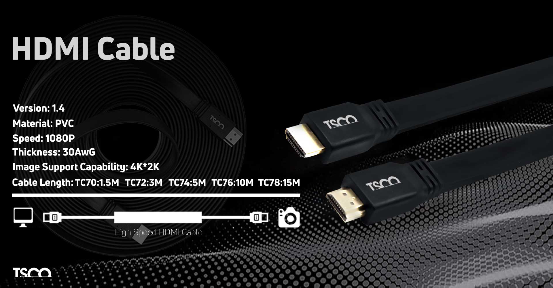 کابل تسکو مدل HDMI TC70 (1.5 متر)