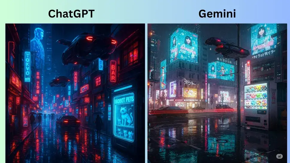 مقایسه chatgpt و Gemini در تولید تصاویر فوق واقع‌گرایانه