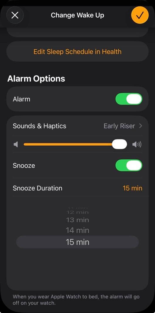 شخصی‌سازی زمان اسنوز آلارم  در iOS 26