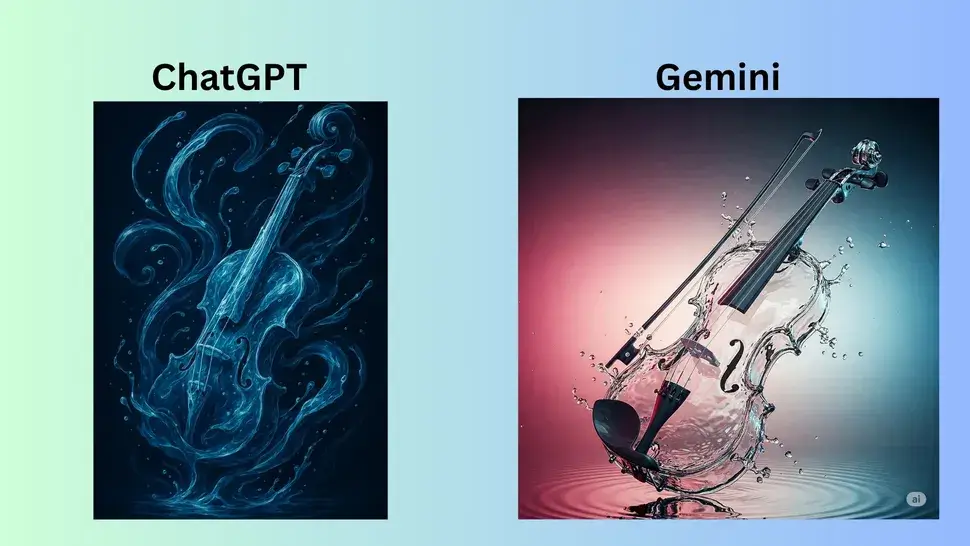 مقایسه chatgpt و Gemini در تولید تصاویر انتزاعی