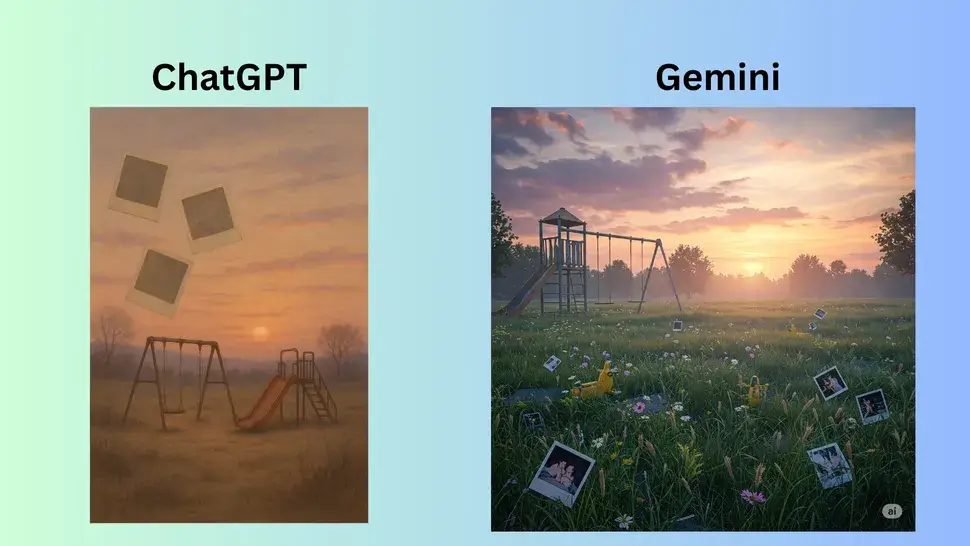 مقایسه chatgpt و Gemini در تولید تصاویر هنر مبتنی بر احساسات